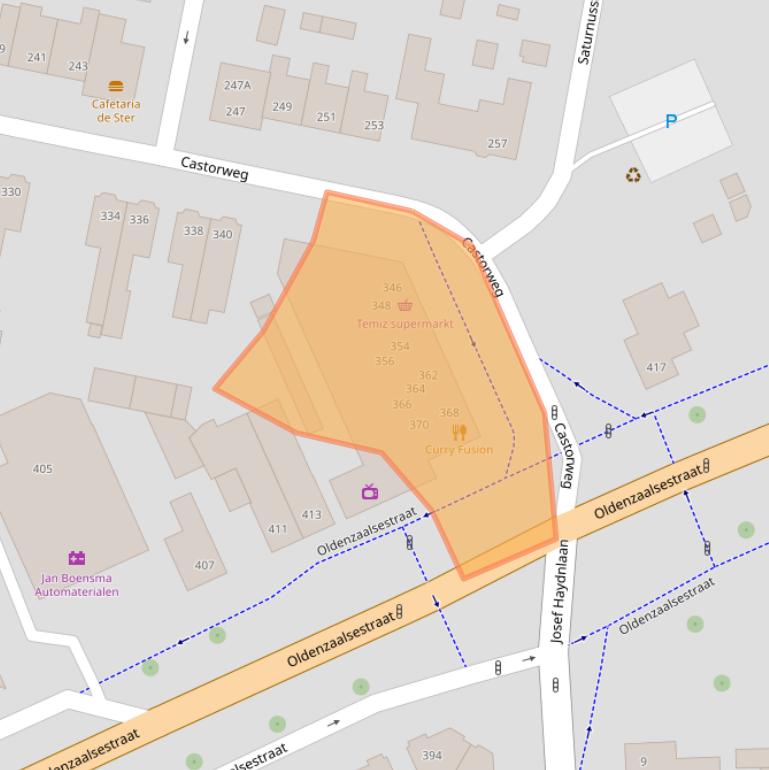 Kaart van postcodegebied 7557KV.