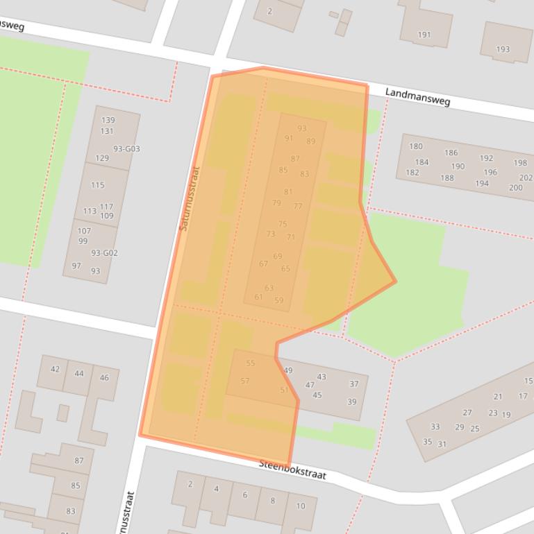 Kaart van postcodegebied 7557LS.