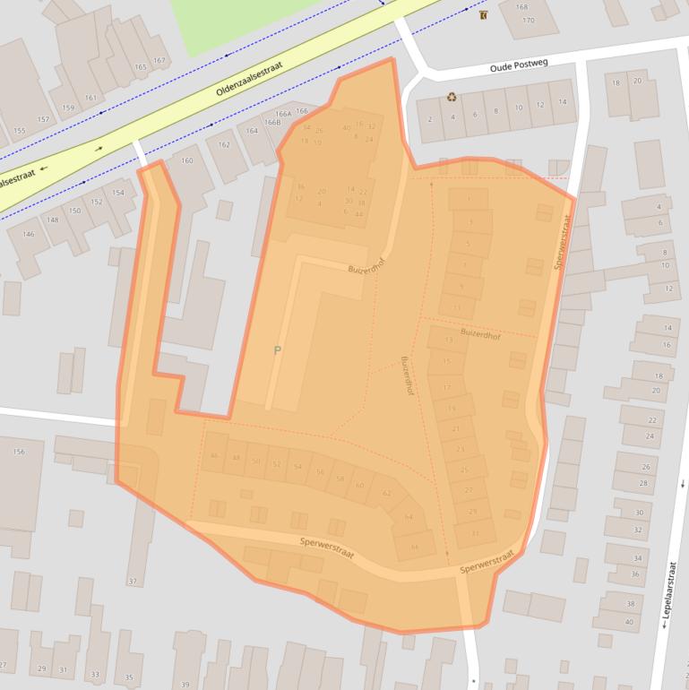 Kaart van postcodegebied 7557PZ.