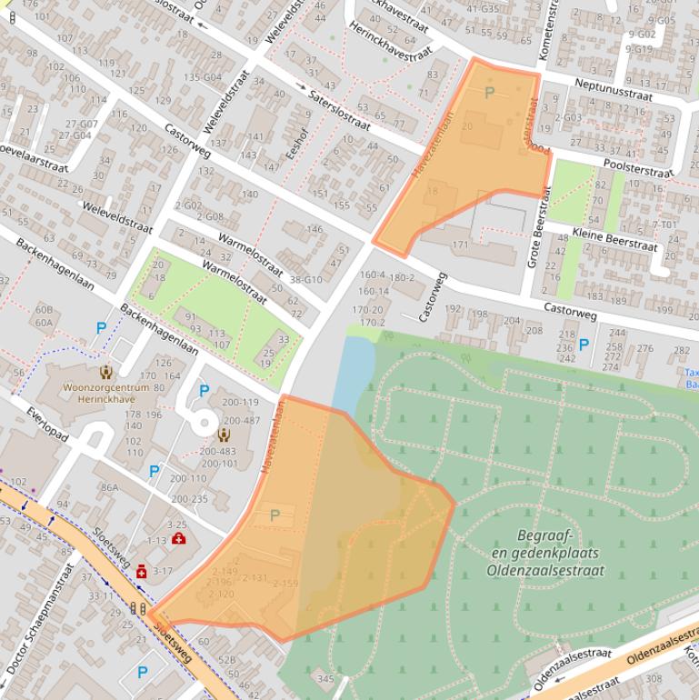 Kaart van postcodegebied 7557VZ.