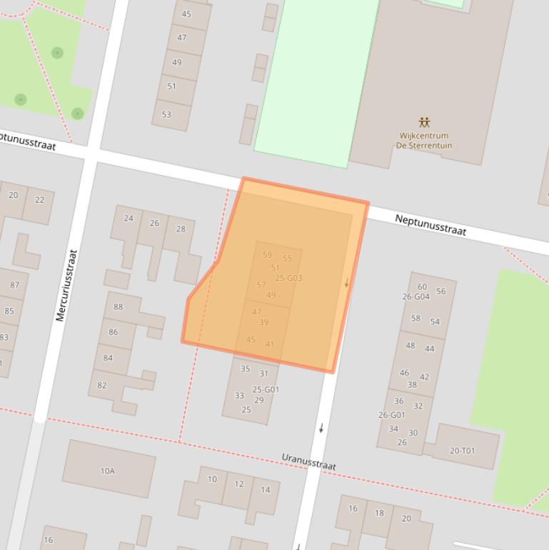 Kaart van postcodegebied 7557XT.