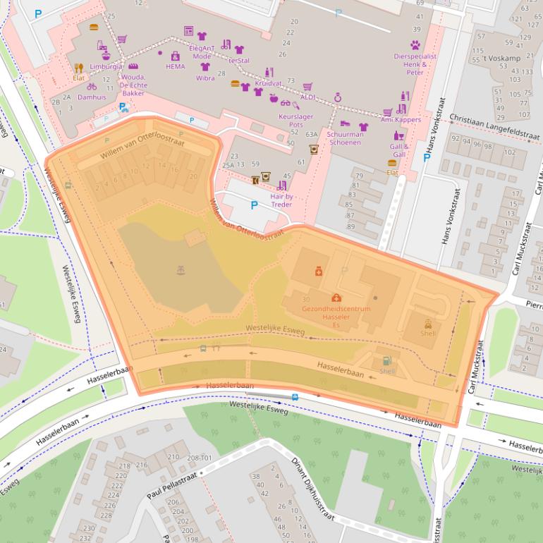 Kaart van postcodegebied 7558BV.