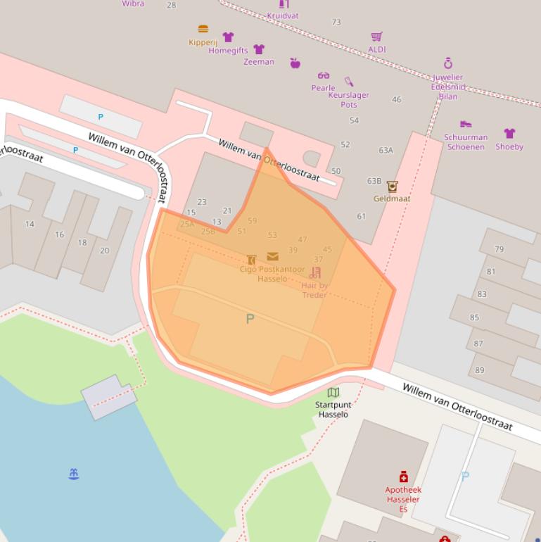 Kaart van postcodegebied 7558BX.