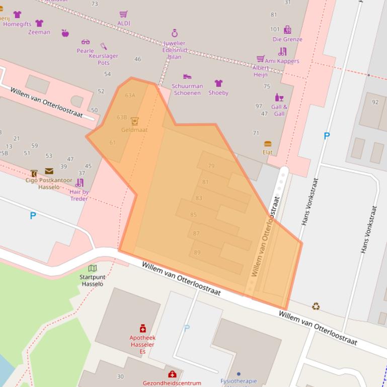 Kaart van postcodegebied 7558BZ.