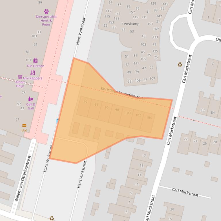 Kaart van postcodegebied 7558CV.