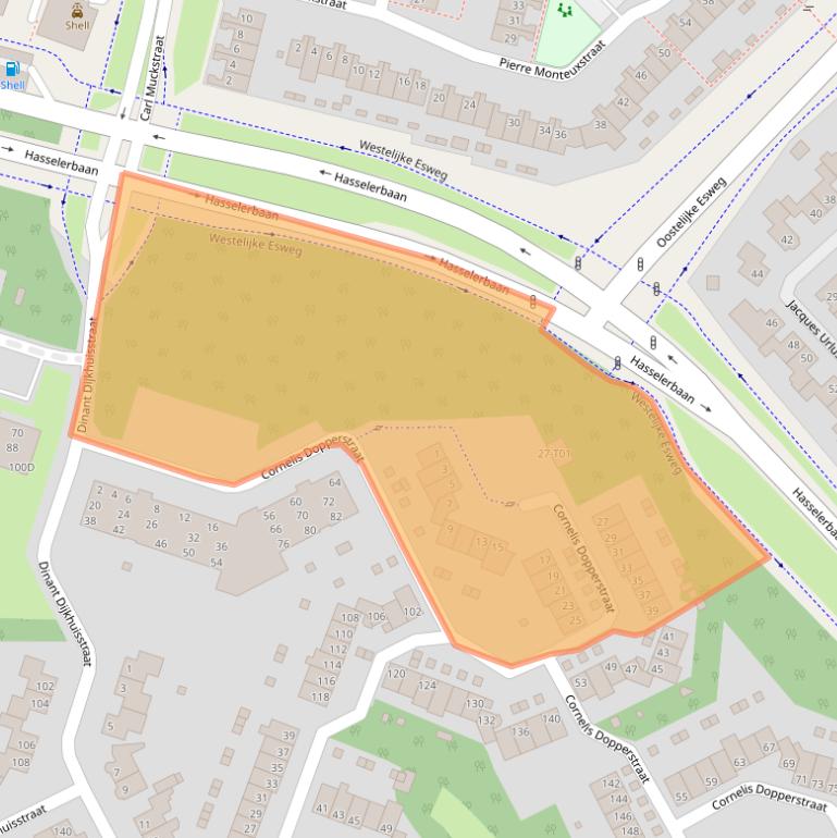 Kaart van postcodegebied 7558GS.