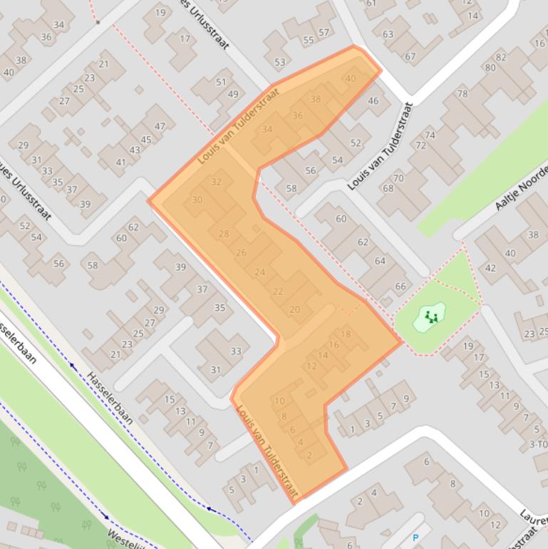 Kaart van postcodegebied 7558JJ.