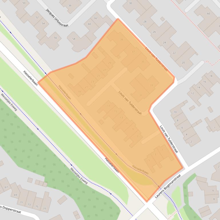 Kaart van postcodegebied 7558JL.