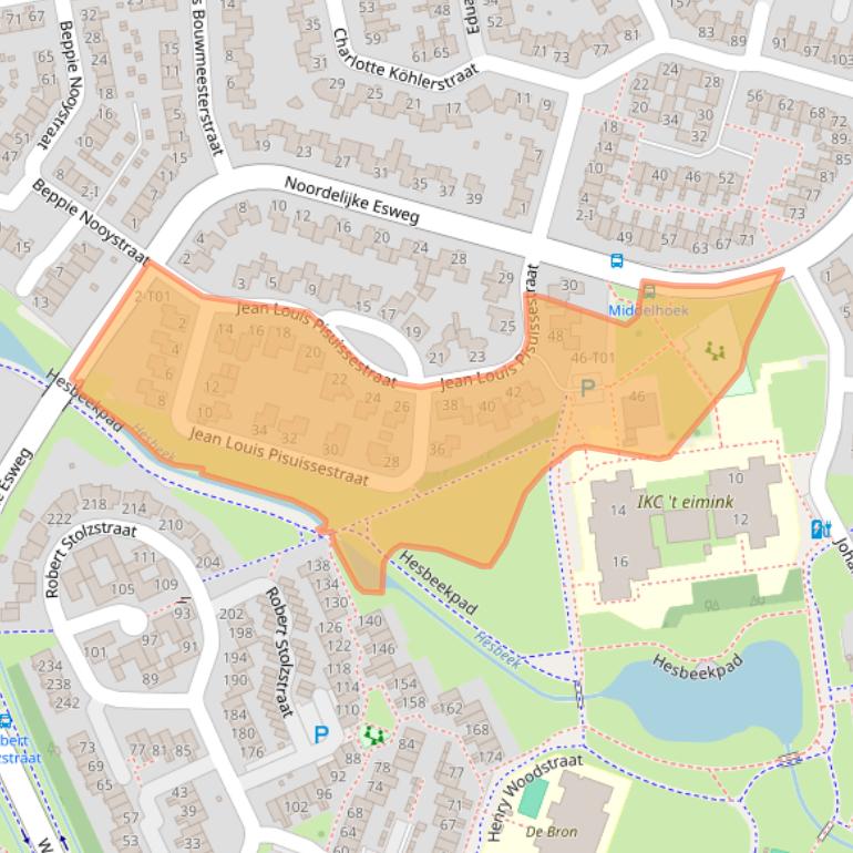 Kaart van postcodegebied 7558LS.