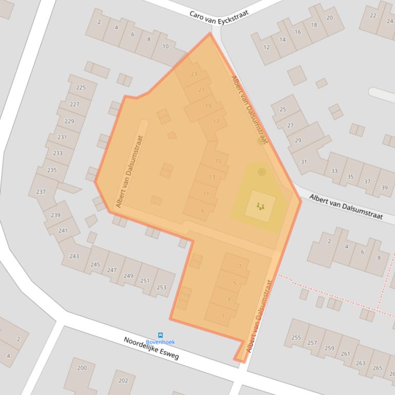 Kaart van postcodegebied 7558NB.