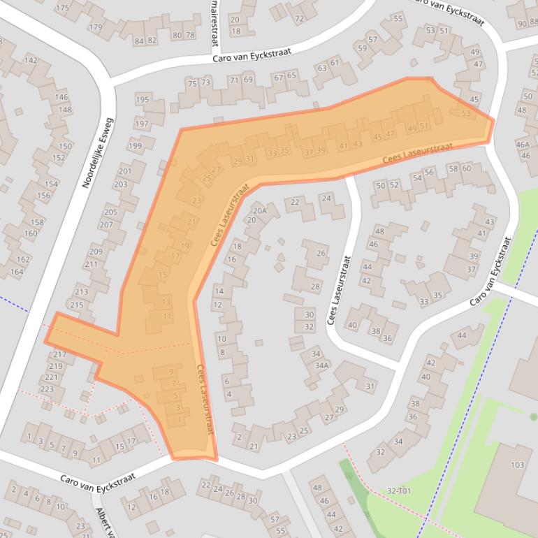 Kaart van postcodegebied 7558NE.