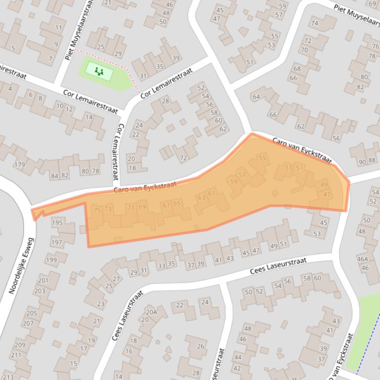 Kaart van postcodegebied 7558NK.