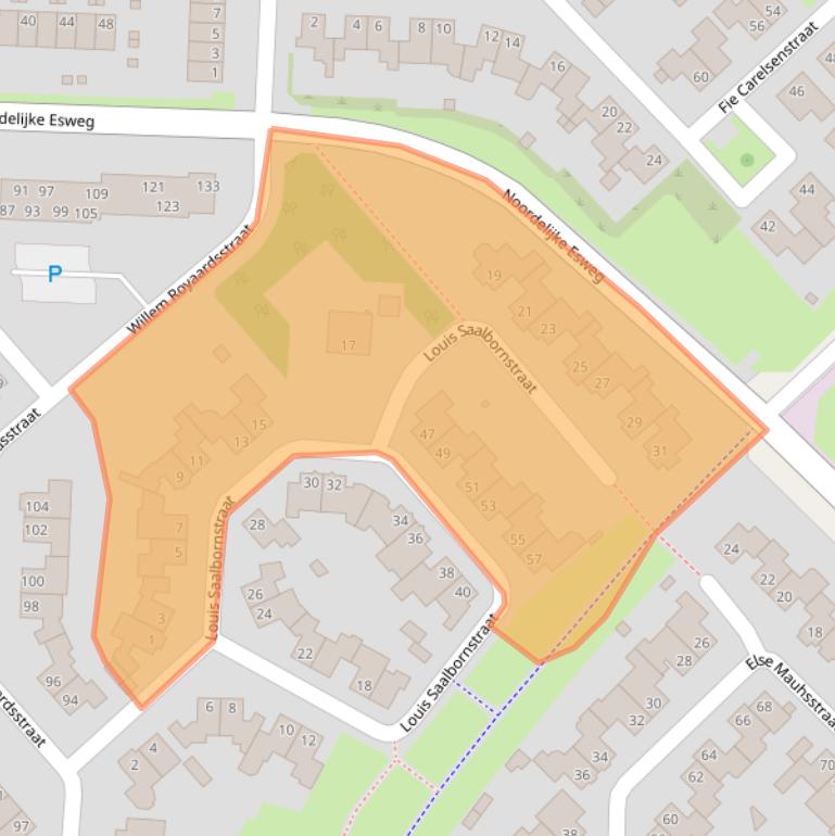 Kaart van postcodegebied 7558SV.