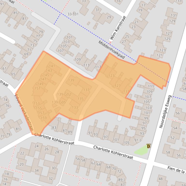 Kaart van postcodegebied 7558TL.