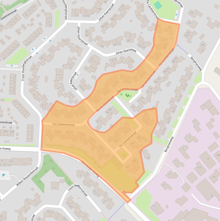 Kaart van postcodegebied 7558WB.