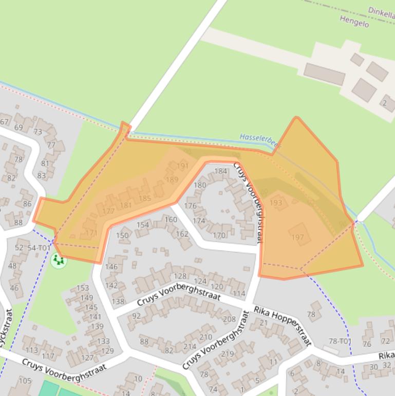 Kaart van postcodegebied 7558WX.