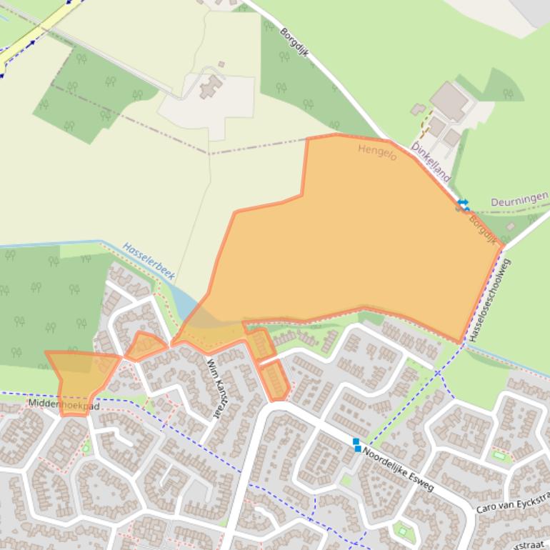 Kaart van postcodegebied 7558ZE.