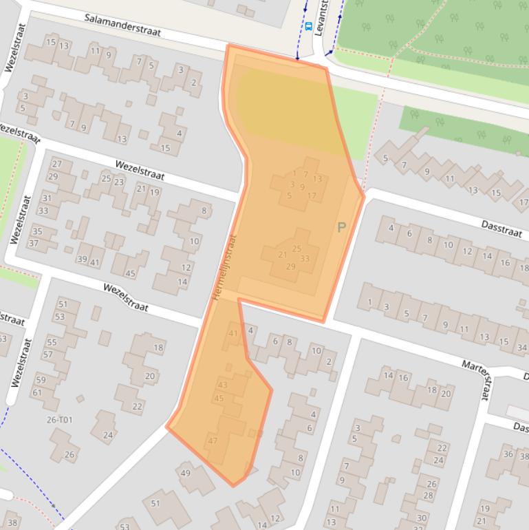 Kaart van postcodegebied 7559AL.