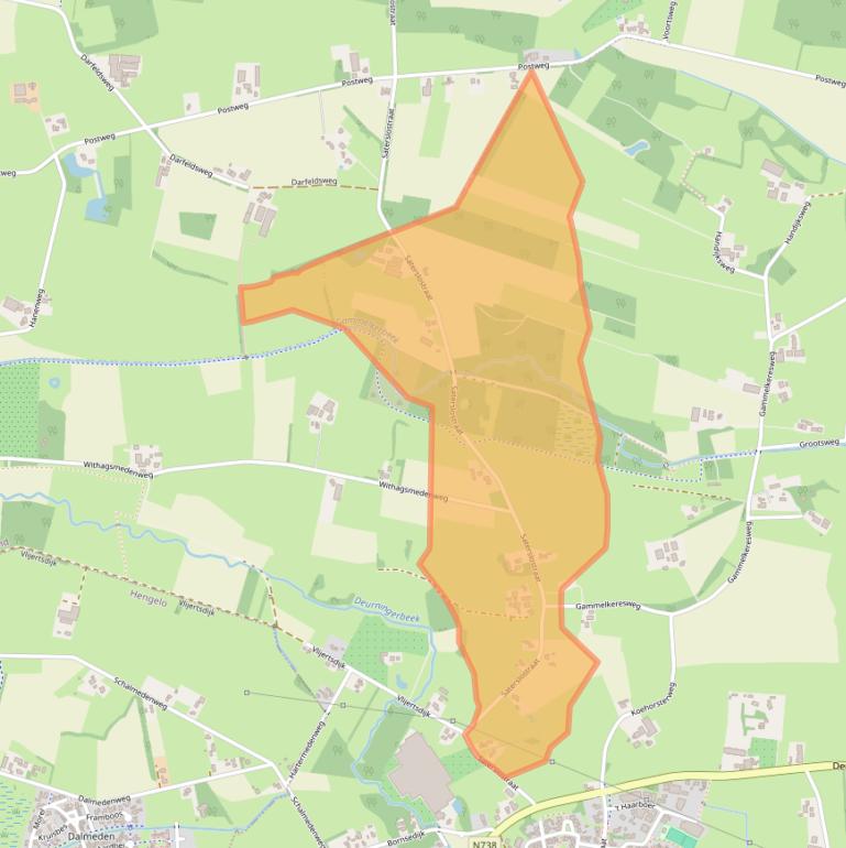 Kaart van postcodegebied 7561PB.