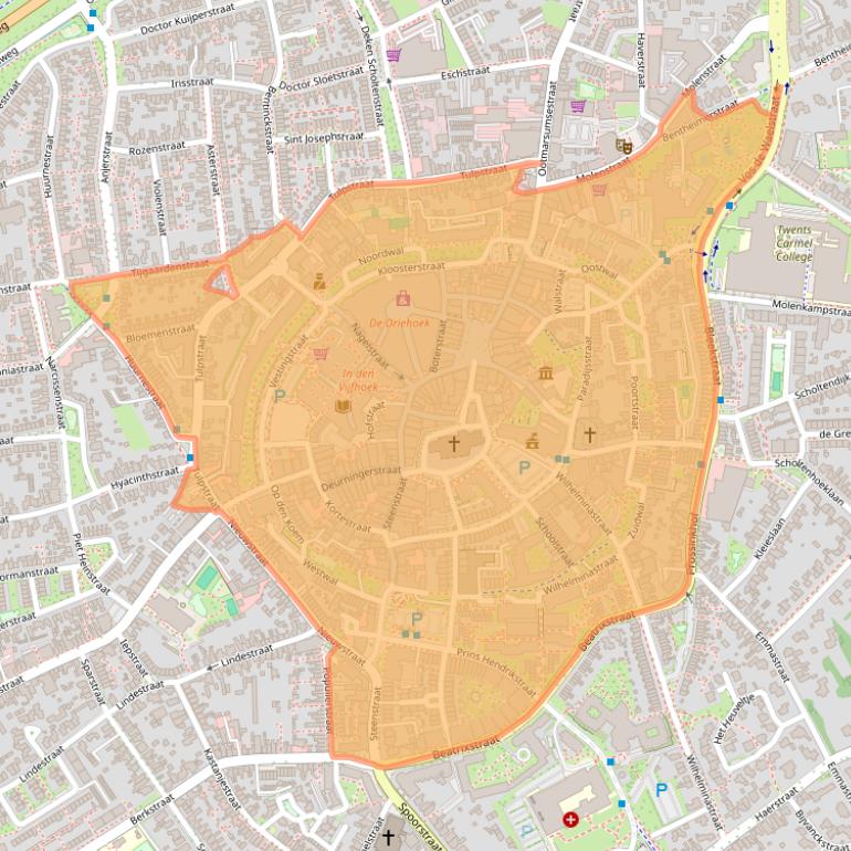 Kaart van postcodegebied 7571.