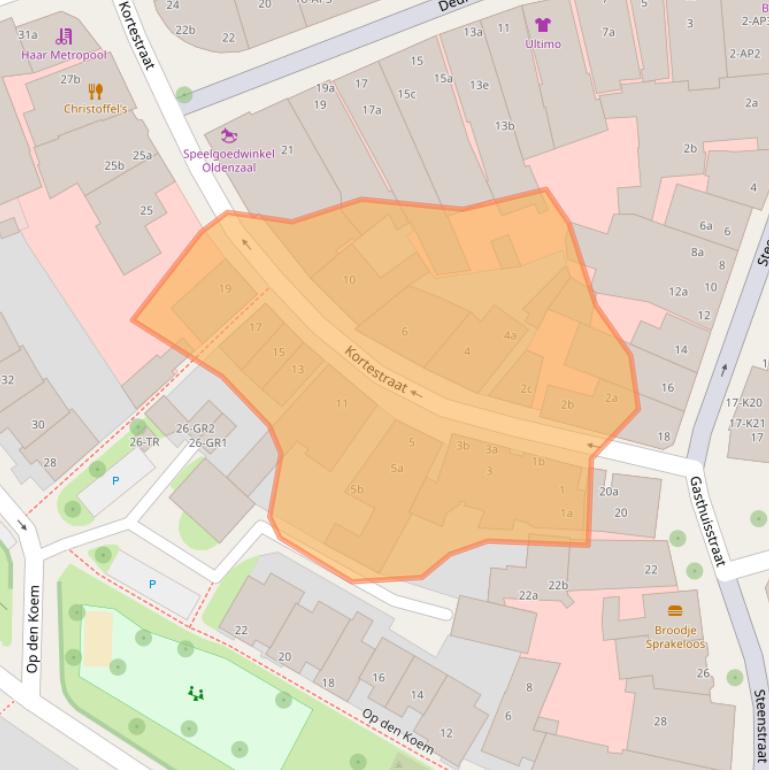 Kaart van postcodegebied 7571BE.