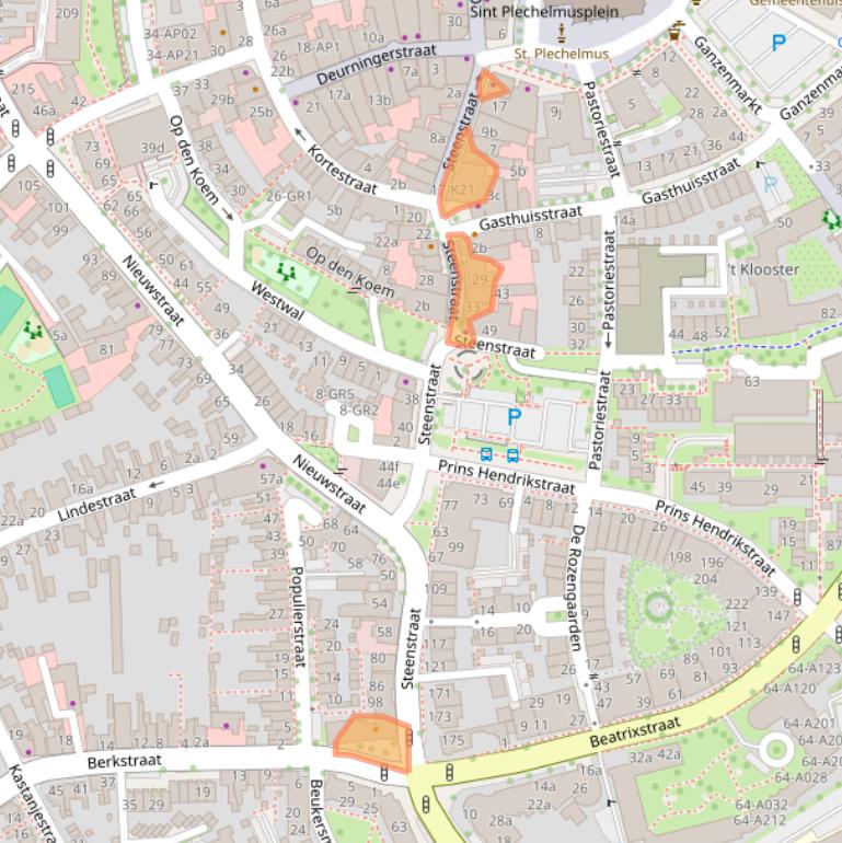 Kaart van postcodegebied 7571BH.