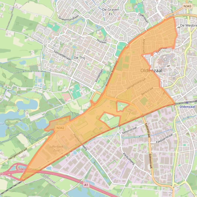Kaart van postcodegebied 7572.
