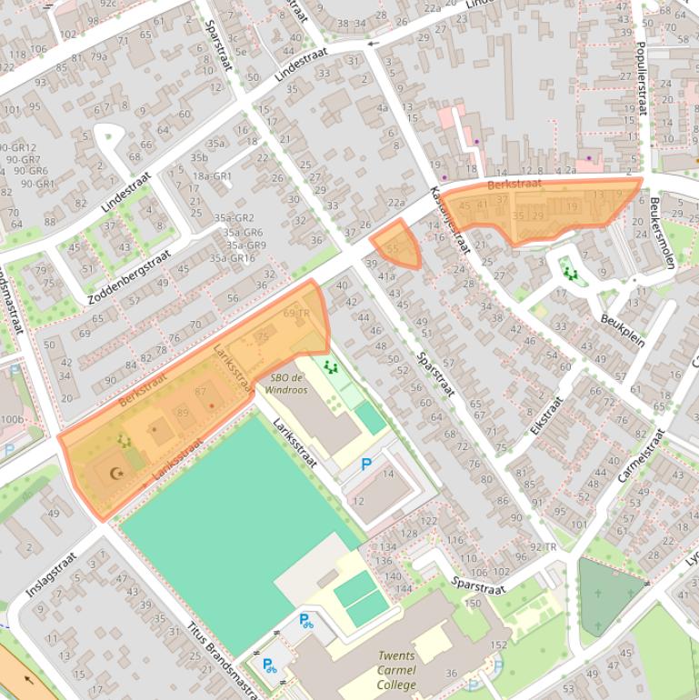 Kaart van postcodegebied 7572CA.