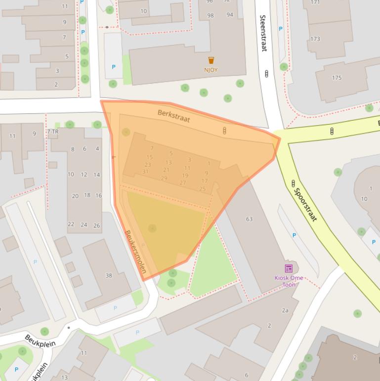 Kaart van postcodegebied 7572DC.