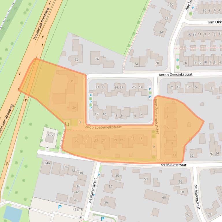 Kaart van postcodegebied 7572EK.