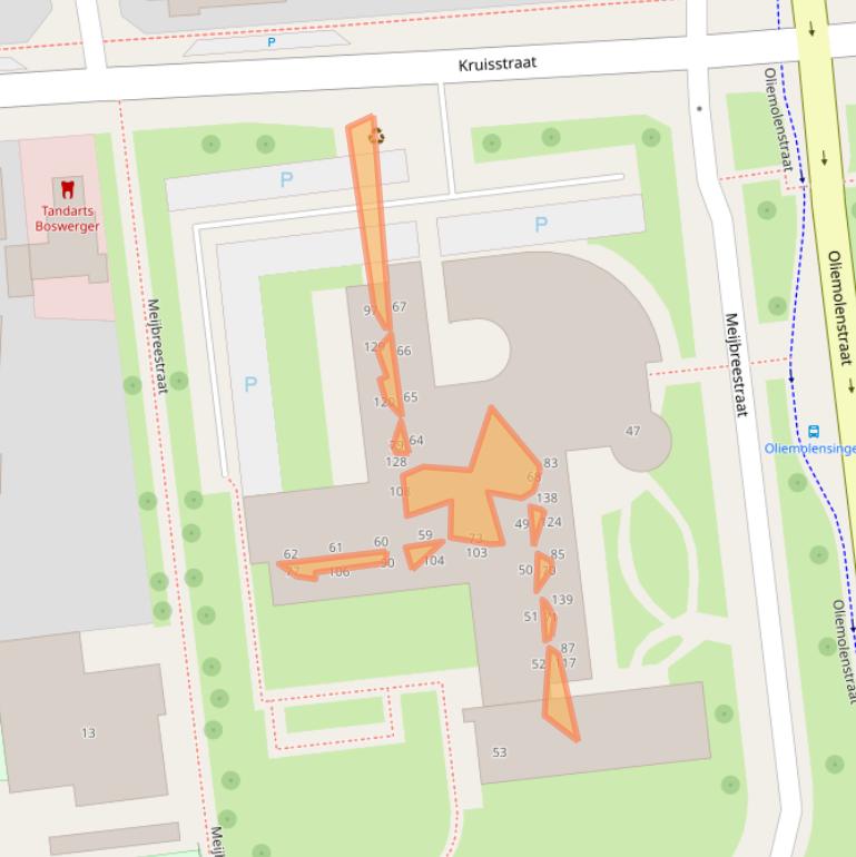 Kaart van postcodegebied 7573ES.