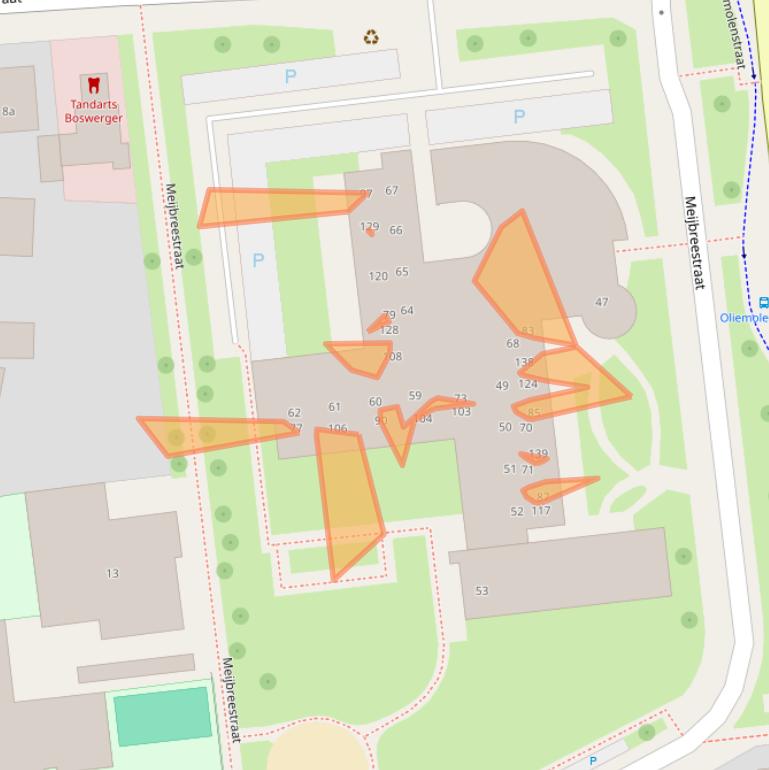 Kaart van postcodegebied 7573ET.