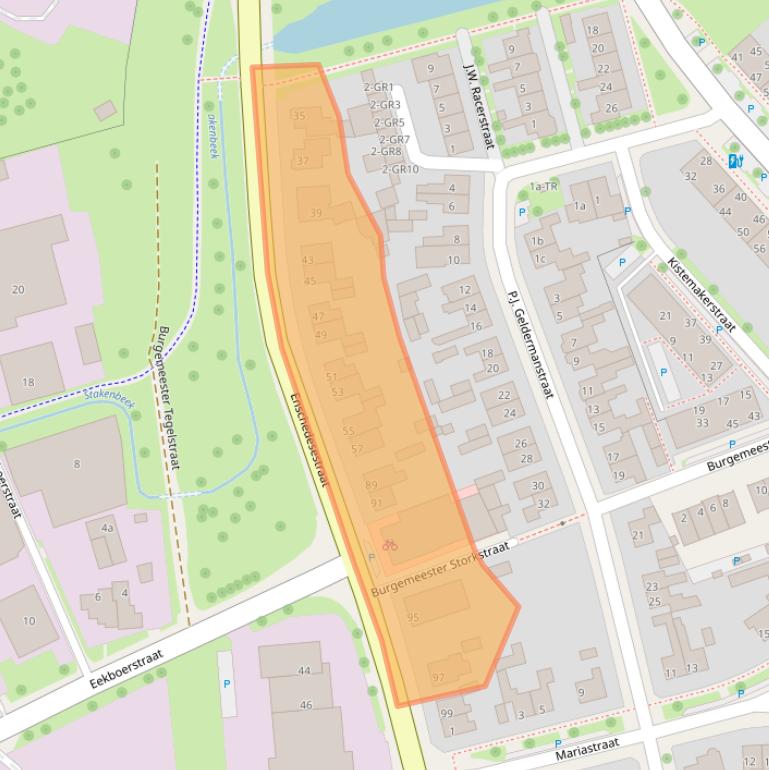 Kaart van postcodegebied 7574AA.