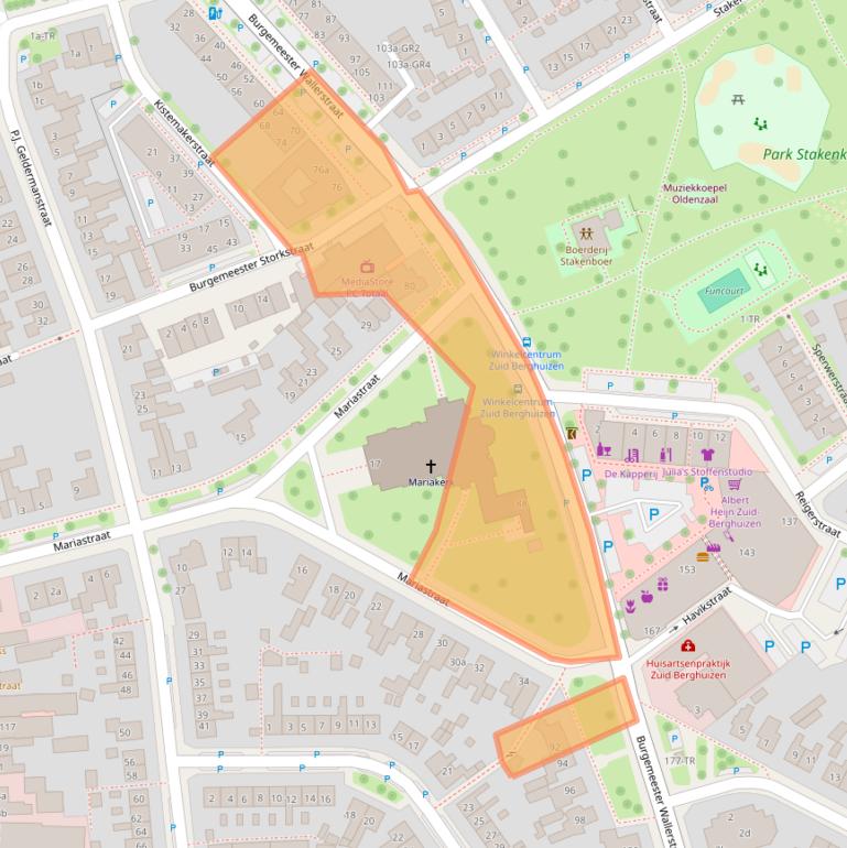 Kaart van postcodegebied 7574AT.
