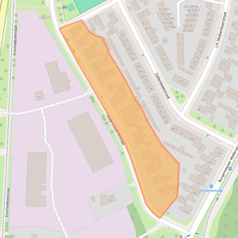 Kaart van postcodegebied 7574DE.