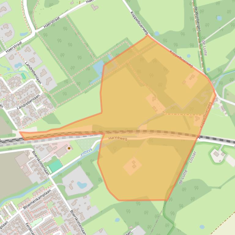 Kaart van postcodegebied 7574PH.