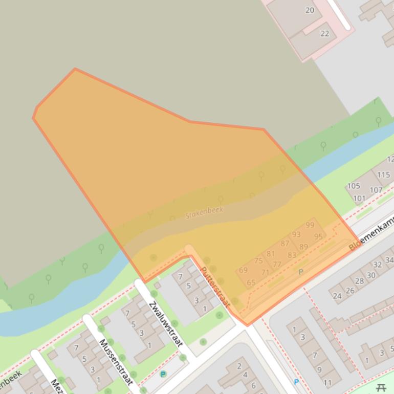 Kaart van postcodegebied 7574TL.