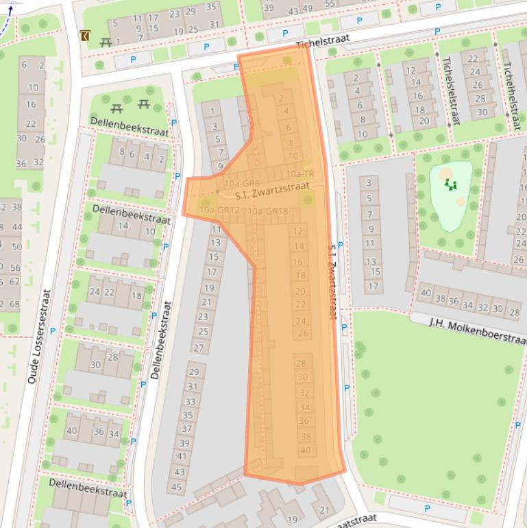Kaart van postcodegebied 7574XK.