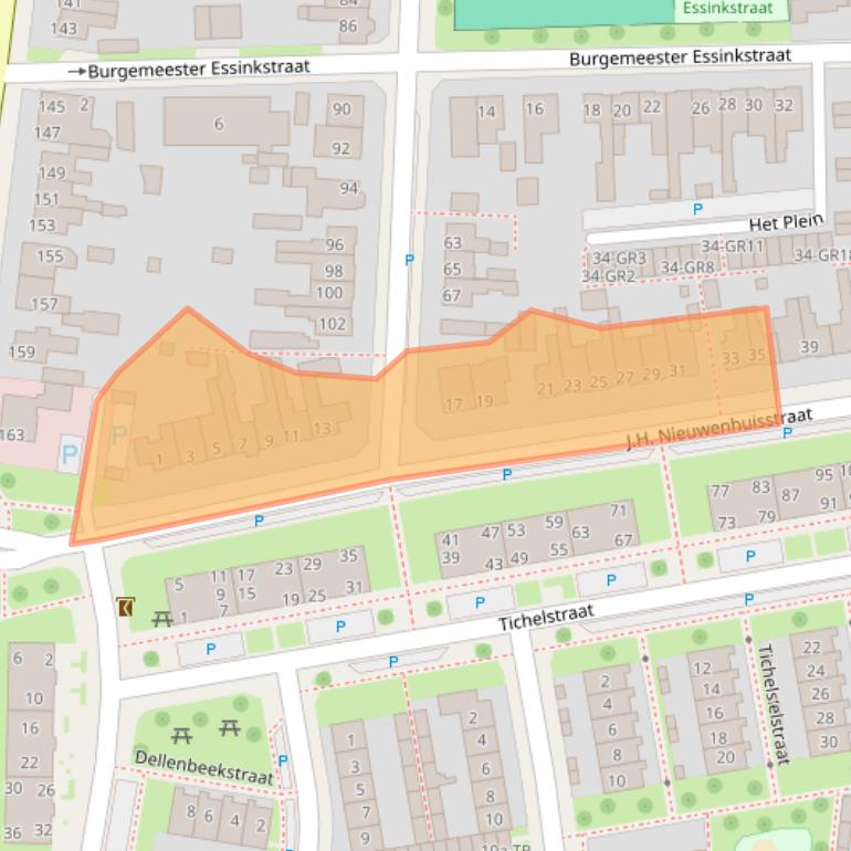 Kaart van postcodegebied 7574ZH.