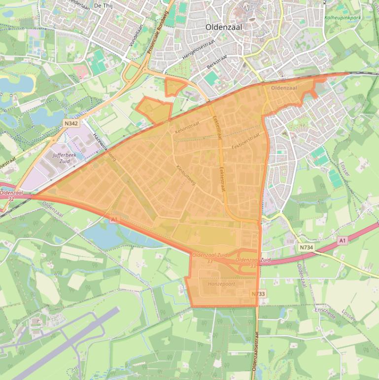 Kaart van postcodegebied 7575.