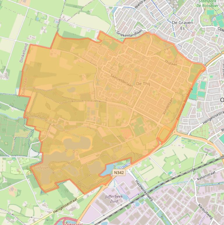 Kaart van postcodegebied 7576.