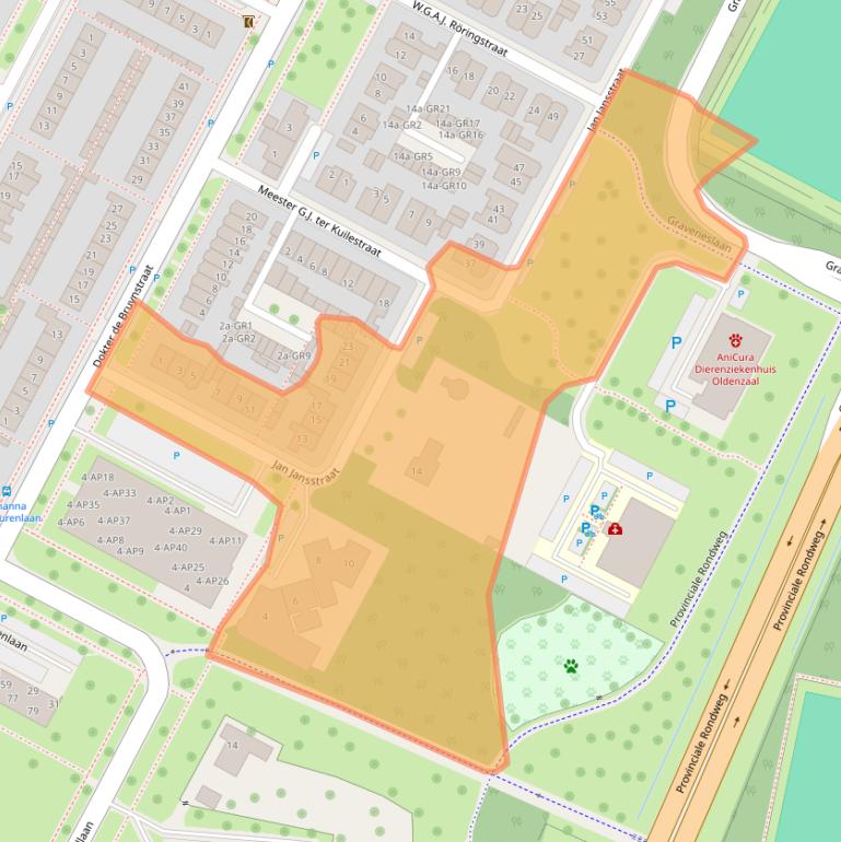 Kaart van postcodegebied 7576BA.