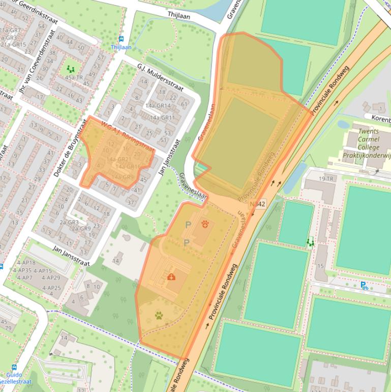 Kaart van postcodegebied 7576BE.
