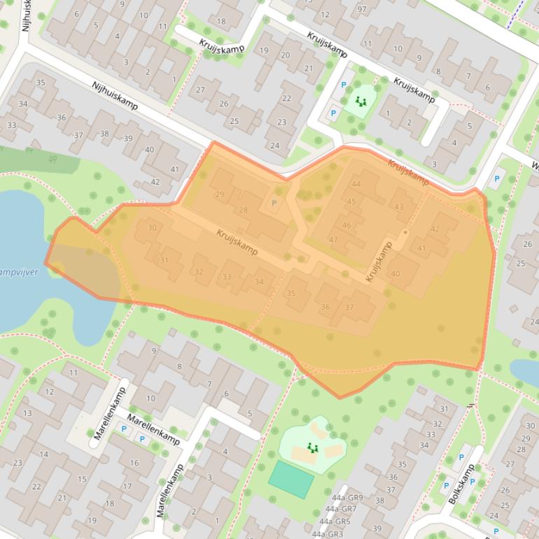 Kaart van postcodegebied 7576ER.