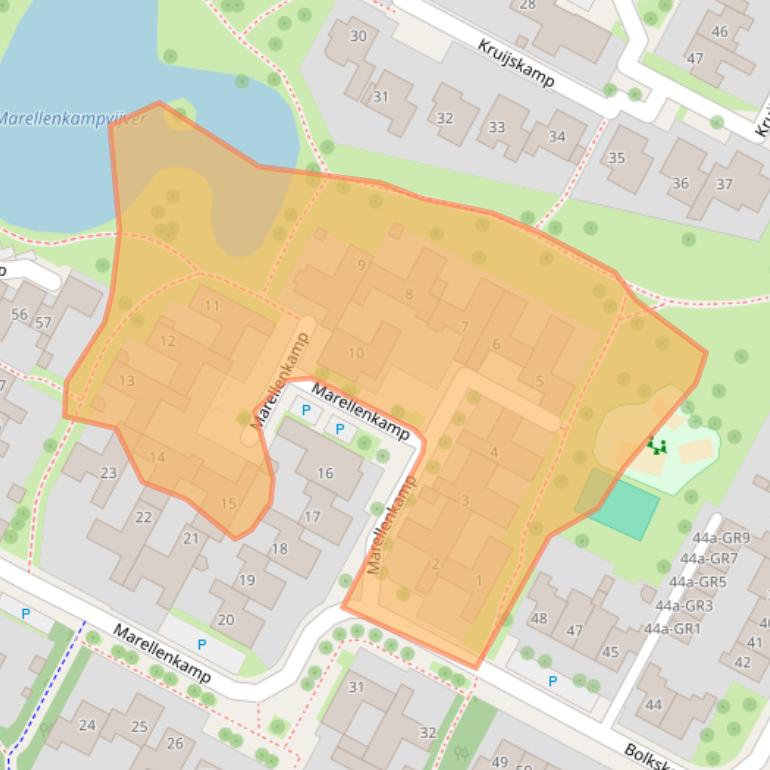 Kaart van postcodegebied 7576GD.