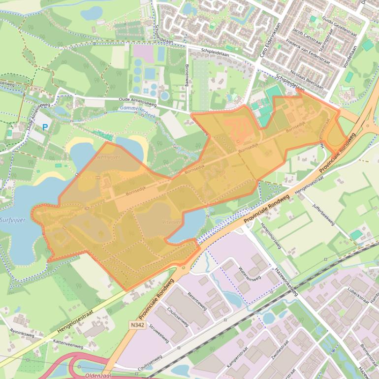 Kaart van postcodegebied 7576PG.