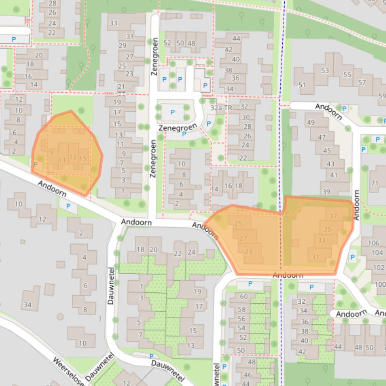 Kaart van postcodegebied 7577AC.