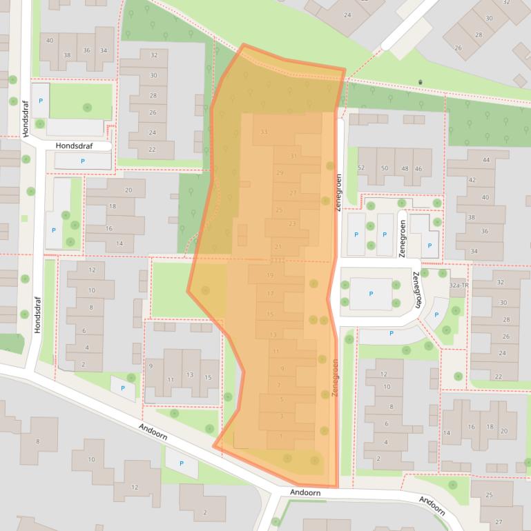 Kaart van postcodegebied 7577AM.