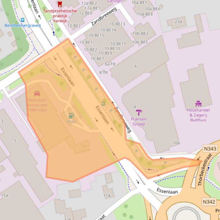 Kaart van postcodegebied 7577AN.