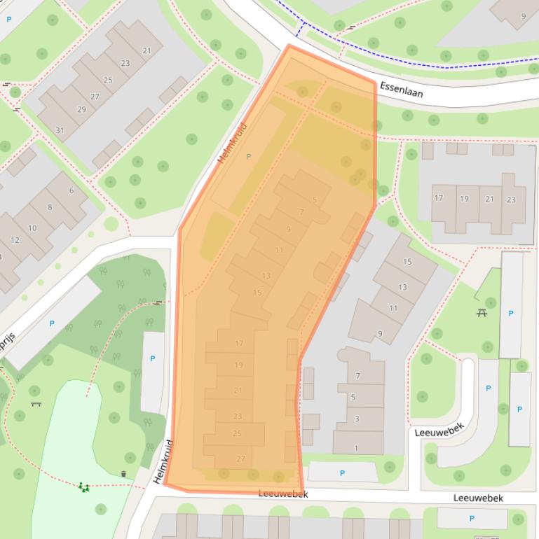 Kaart van postcodegebied 7577BE.